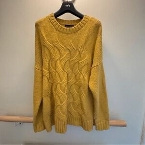 Cozy Mustard Cable Knit Sweater